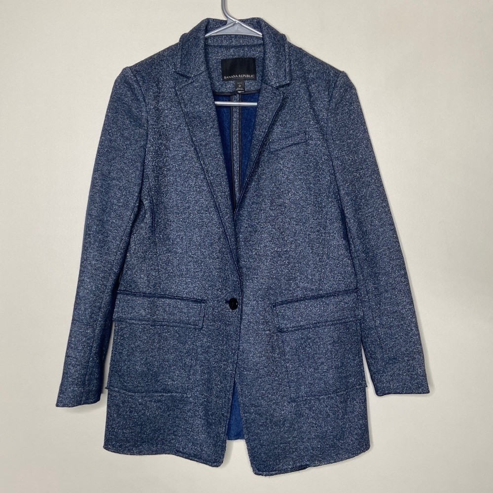 Banana Republic One Button Wool Blend Blazer Size 2
